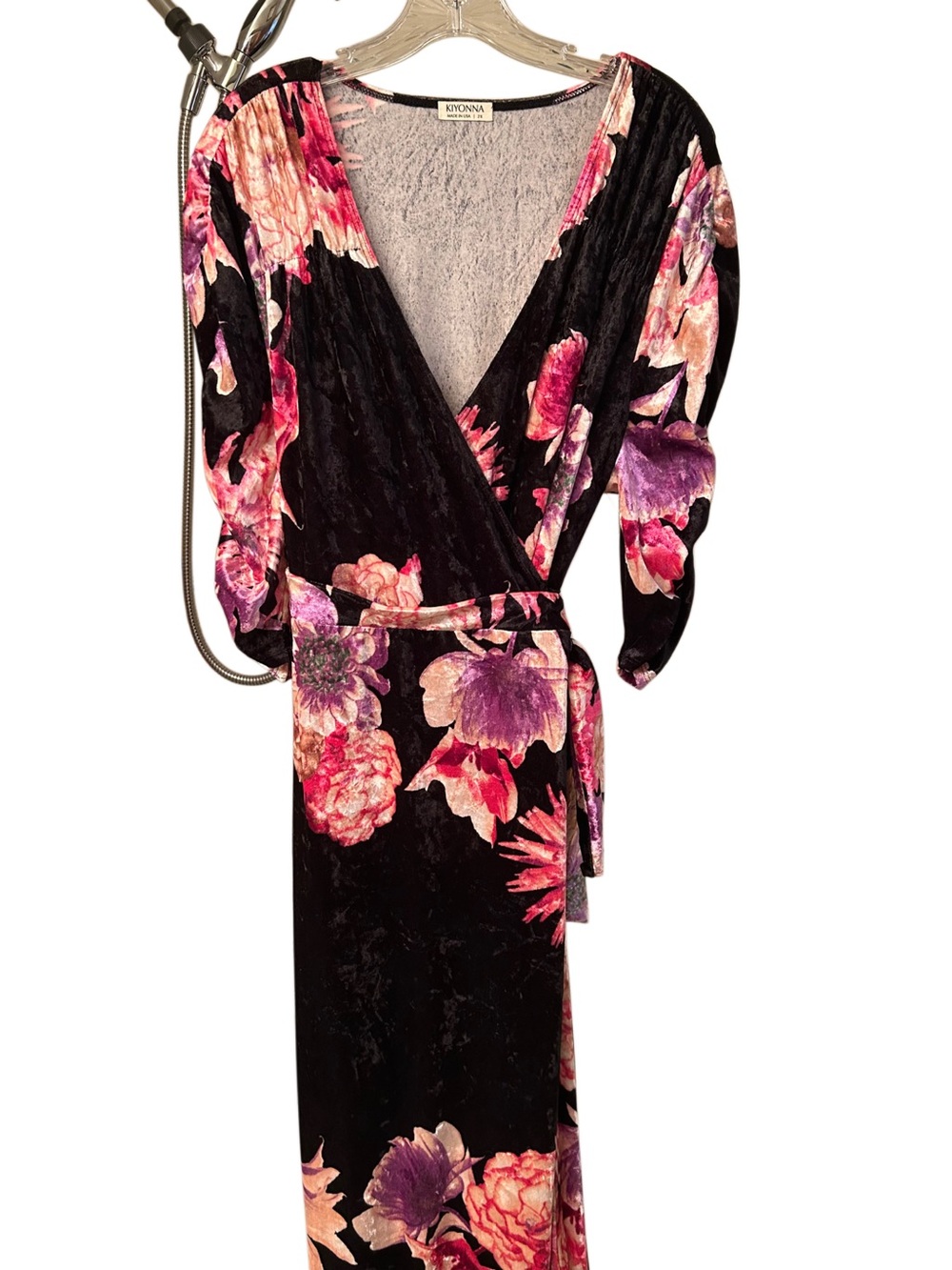 Kiyonna Crushed Velvet Wrap Dress